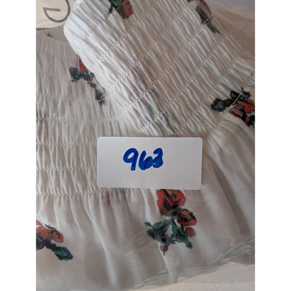 Vince White‎ Floral Gauze Shirred Midi Skirt XS Romantic Minimalist Cottage Chic - Picture 12 of 13